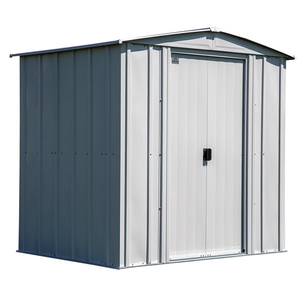 Arrow Classic 6-ft x 5-ft Grey Galvanized Steel Storage Garden Shed