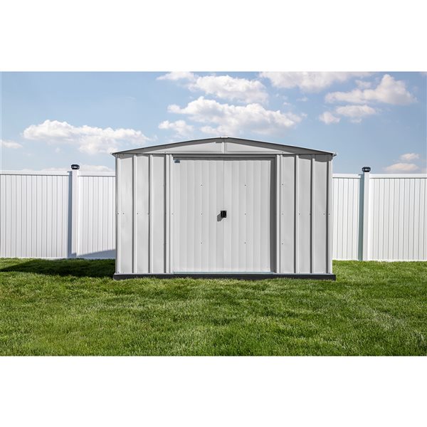 Arrow Classic 10-ft x 14-ft Grey Galvanized Steel Storage Shed