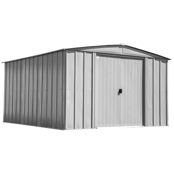 Arrow Classic 10-ft x 14-ft Grey Galvanized Steel Storage Shed