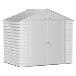 Arrow Select 8-ft x 6-ft Grey Galvanized Steel Storage Garden Shed