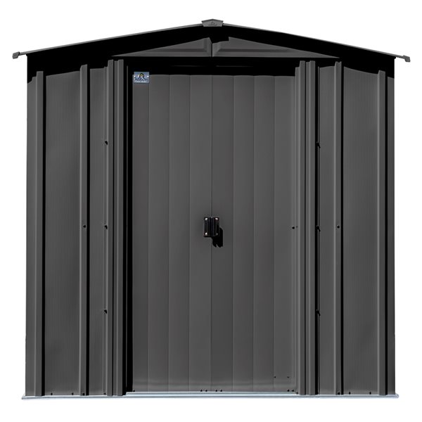 Arrow Classic 6-ft x 5-ft Charcoal Grey Galvanized Steel Storage Garden Shed