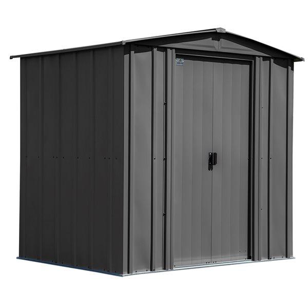 Arrow Classic 6-ft x 5-ft Charcoal Grey Galvanized Steel Storage Garden Shed