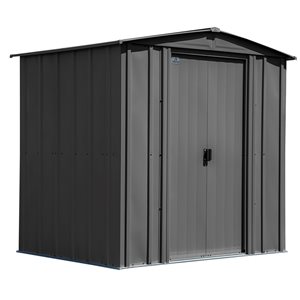 Arrow Classic 6-ft x 5-ft Charcoal Grey Galvanized Steel Storage Garden Shed