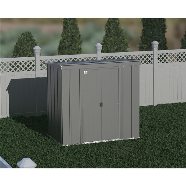 Arrow Classic 6-ft x 4-ft Charcoal Grey Galvanized Steel Storage Shed