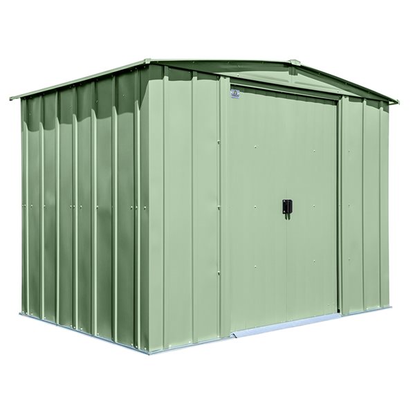 Arrow Classic 8-ft x 6-ft Sage Green Galvanized Steel Storage Garden Shed