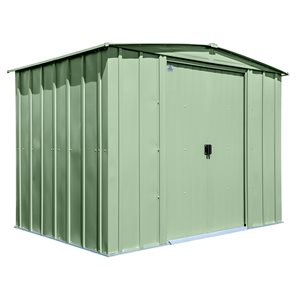 Arrow Classic 8-ft x 6-ft Sage Green Galvanized Steel Storage Garden Shed