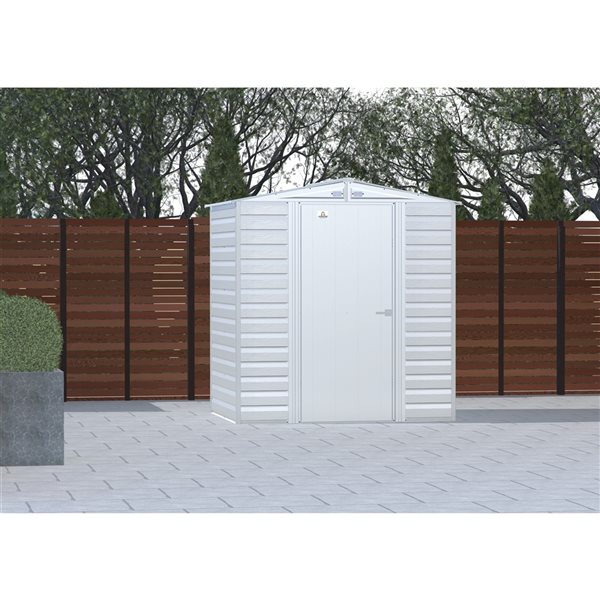 Arrow Select 6-ft x 5-ft Grey Galvanized Steel Storage Shed