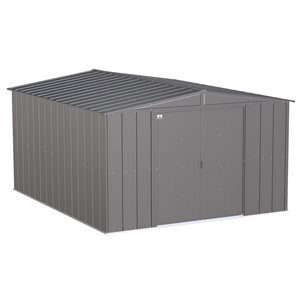 Arrow Classic 10-ft x 12-ft Charcoal Grey Galvanized Steel Storage Garden Shed