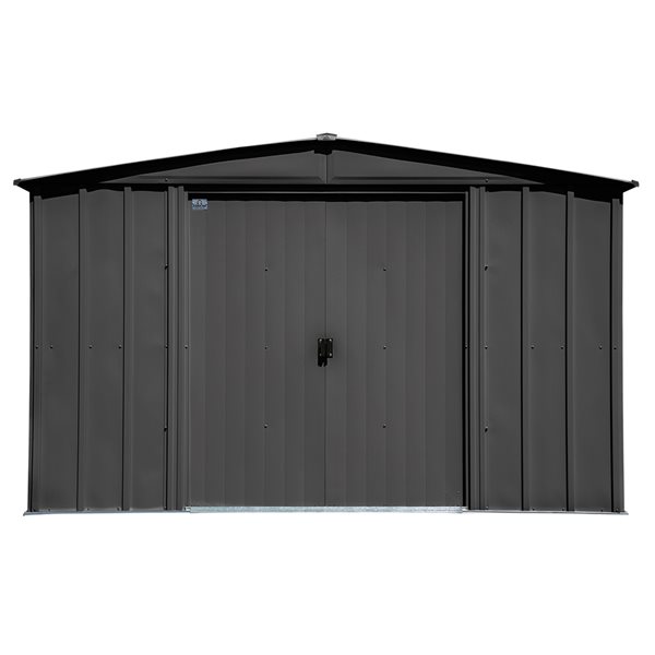 Remise de jardin en acier galvanisé gris anthracite Classic par Arrow de 10 pi x 12 pi