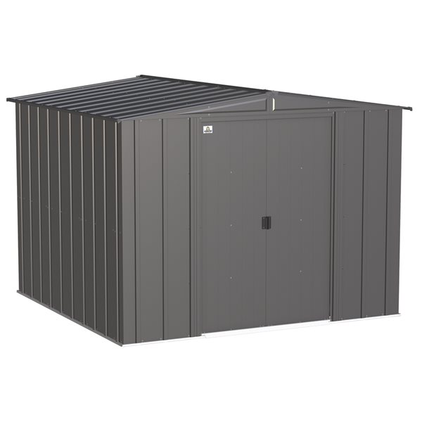 Arrow Classic 8-ft x 8-ft Charcoal Grey Galvanized Steel Storage Garden Shed