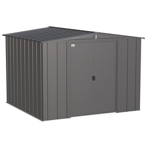 Arrow Classic 8-ft x 8-ft Charcoal Grey Galvanized Steel Storage Shed