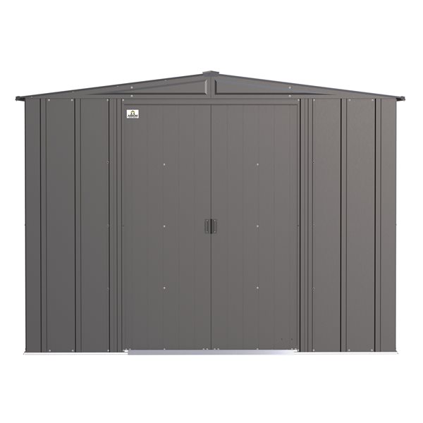 Remise de jardin en acier galvanisé gris anthracite Classic par Arrow de 8 pi x 8 pi