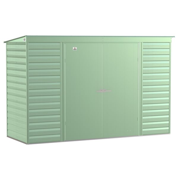 Arrow Select 10-ft x 4-ft Sage Green Galvanized Steel Storage Garden Shed