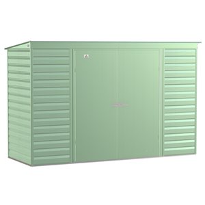 Arrow Select 10-ft x 4-ft Sage Green Galvanized Steel Storage Garden Shed