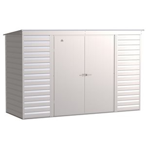 Arrow Select 10-ft x 4-ft Grey Galvanized Steel Storage Garden Shed