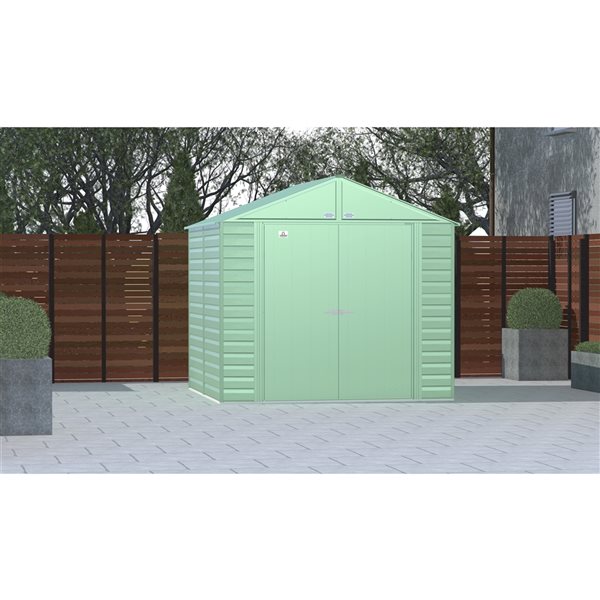 Arrow Select 8-ft x 8-ft Sage Green Galvanized Steel Storage Garden Shed