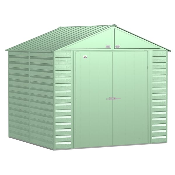 Arrow Select 8-ft x 8-ft Green Galvanized Steel Storage Shed