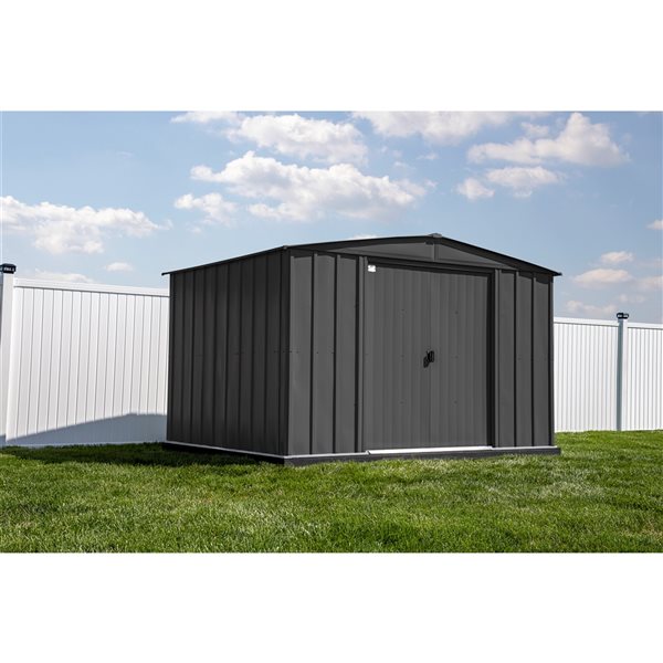 Arrow Classic 10-ft x 8-ft Charcoal Grey Galvanized Steel Storage Garden Shed