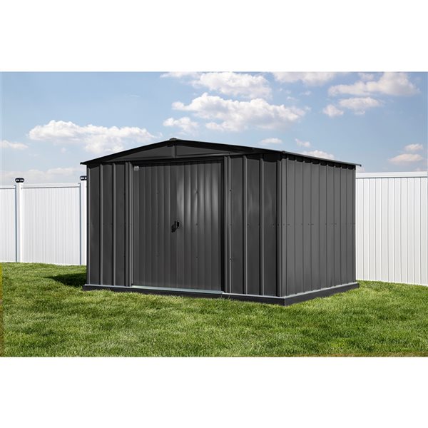 Arrow Classic 10-ft x 8-ft Charcoal Grey Galvanized Steel Storage Garden Shed