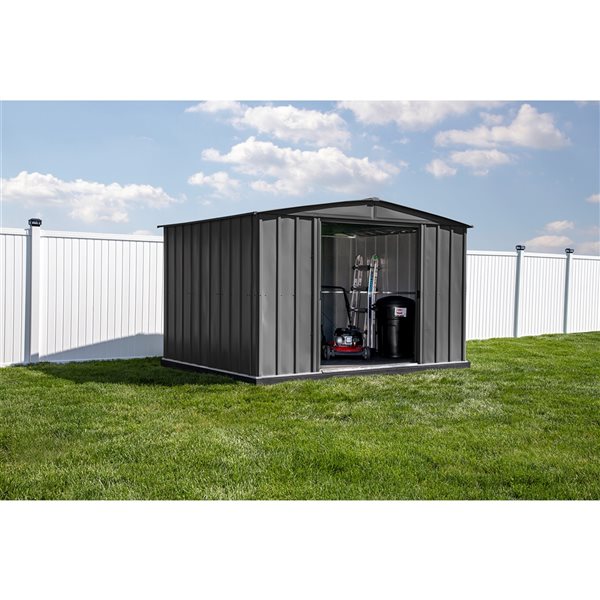 Arrow Classic 10-ft x 8-ft Charcoal Grey Galvanized Steel Storage Garden Shed