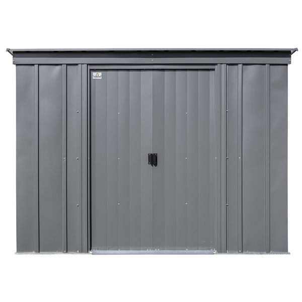 Arrow Classic 8-ft x 4-ft Charcoal Grey Galvanized Steel Storage Garden Shed