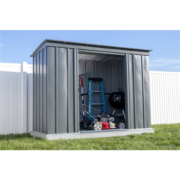 Arrow Classic 8-ft x 4-ft Charcoal Grey Galvanized Steel Storage Garden Shed