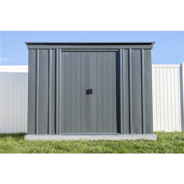 Arrow Classic 8-ft x 4-ft Charcoal Grey Galvanized Steel Storage Garden Shed