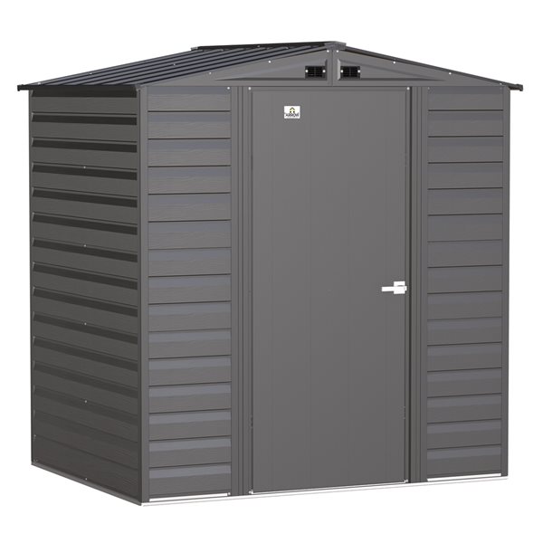 Arrow Select 6-ft x 5-ft Charcoal Grey Galvanized Steel Storage Garden Shed