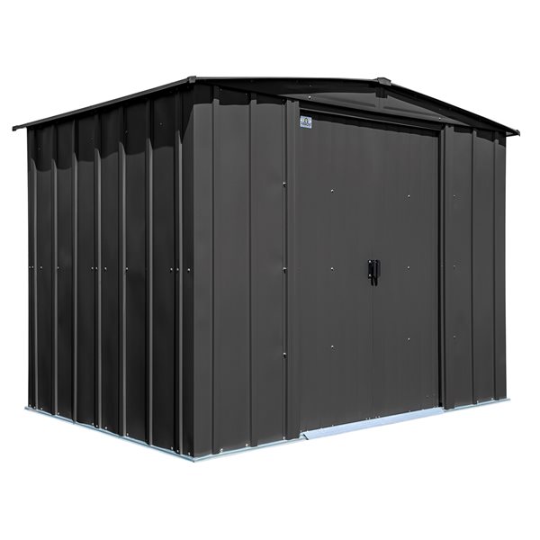 Arrow Classic 8-ft x 6-ft Charcoal Grey Galvanized Steel Storage Garden Shed