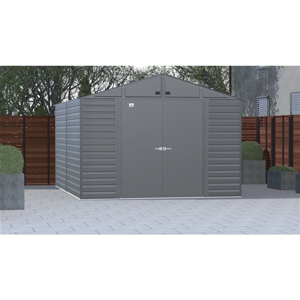 Remise en acier galvanisé gris anthracite Select Arrow de 10 pi x 14 pi