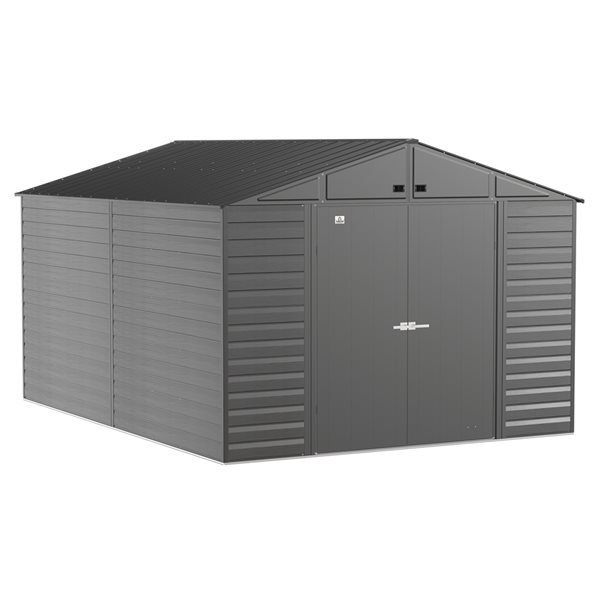 Arrow Select 10-ft x 14-ft Charcoal Grey Galvanized Steel Storage Shed