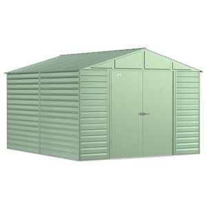 Arrow Select 10-ft x 12-ft Sage Green Galvanized Steel Storage Garden Shed