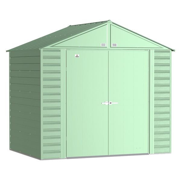 Arrow Select 8-ft x 6-ft Green Galvanized Steel Storage Shed