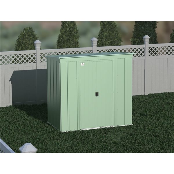 Arrow Classic 6-ft x 4-ft Sage Green Galvanized Steel Storage Garden Shed