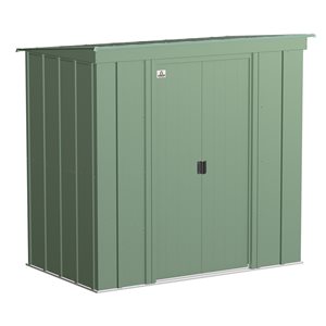 Arrow Classic 6-ft x 4-ft Sage Green Galvanized Steel Storage Garden Shed