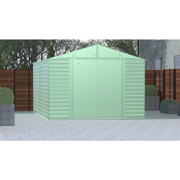 Arrow Select 10-ft x 14-ft Green Galvanized Steel Storage Shed