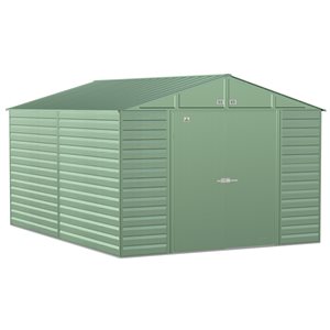 Arrow Select 10-ft x 14-ft Green Galvanized Steel Storage Garden Shed