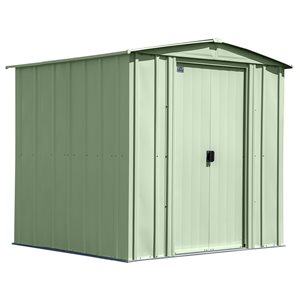 Arrow Classic 6-ft x 7-ft Sage Green Galvanized Steel Storage Garden Shed