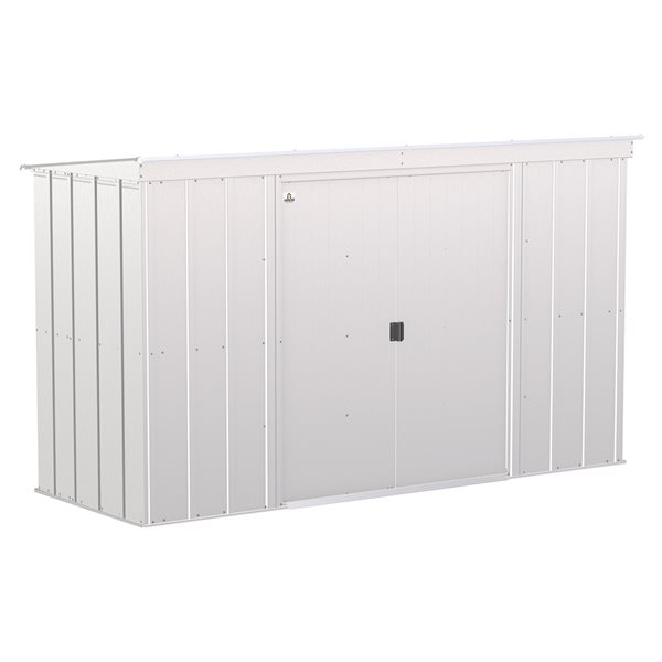 Arrow Classic 10-ft x 4-ft Grey Galvanized Steel Storage Garden Shed