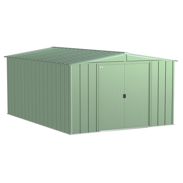 Arrow Classic 10-ft x 14-ft Sage Green Galvanized Steel Storage Garden Shed