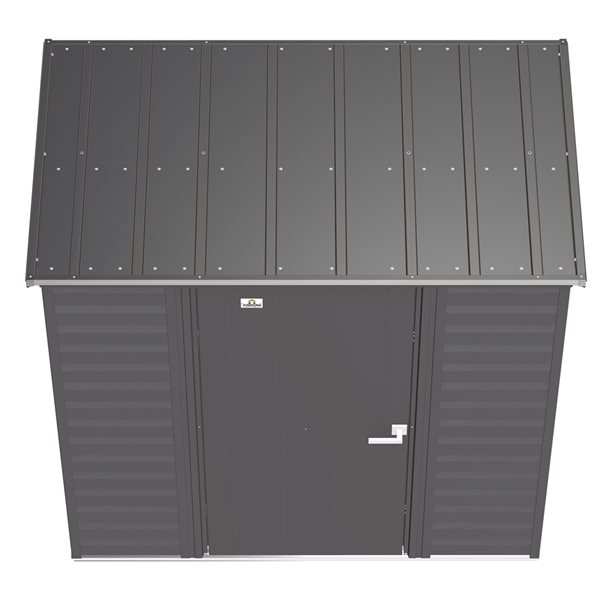 Arrow Select 6-ft x 4-ft Charcoal Grey Galvanized Steel Storage Shed