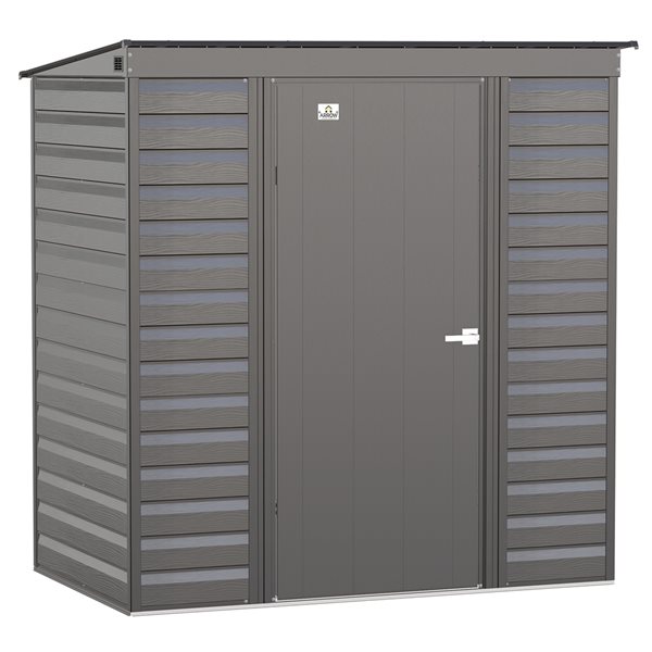 Arrow Select 6-ft x 4-ft Charcoal Grey Galvanized Steel Storage Shed