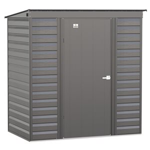 Arrow Select 6-ft x 4-ft Charcoal Grey Galvanized Steel Storage Garden Shed