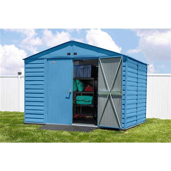 Arrow Select 10-ft x 8-ft Blue Galvanized Steel Storage Shed