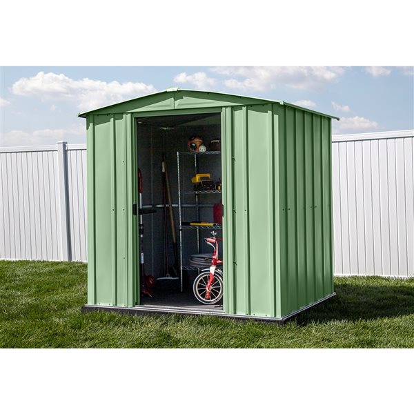 Arrow Classic 6-ft x 5-ft Green Galvanized Steel Storage Shed