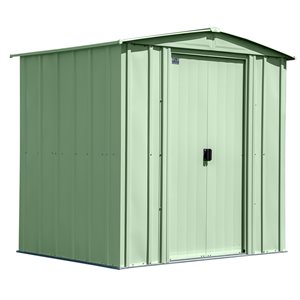 Arrow Classic 6-ft x 5-ft Sage Green Galvanized Steel Storage Garden Shed