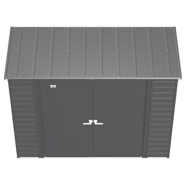 Arrow Select 8-ft x 4-ft Charcoal Grey Galvanized Steel Storage Garden Shed