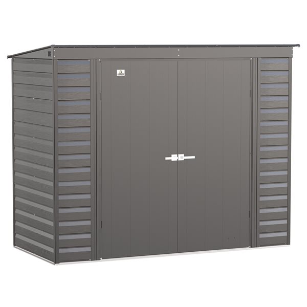 Arrow Select 8-ft x 4-ft Charcoal Grey Galvanized Steel Storage Garden Shed