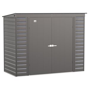 Arrow Select 8-ft x 4-ft Charcoal Grey Galvanized Steel Storage Garden Shed