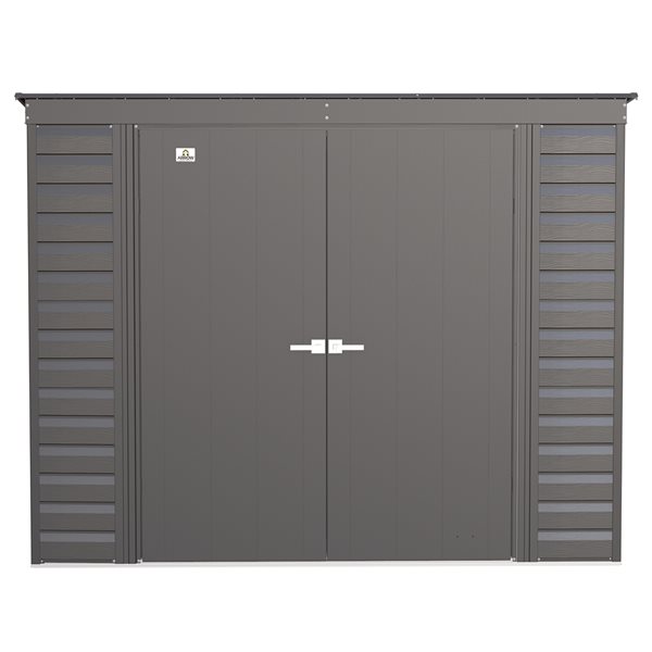 Remise de jardin en acier galvanisé gris anthracite Select par Arrow de 8 pi x 4 pi